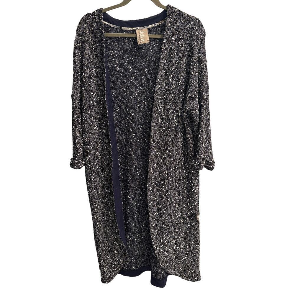 Dolan Left Coast Collection Size M Medium Black and White Long Open Cardigan